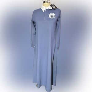 NWT Urban Edge Rugby Polo Dress Women's 16 Light Denim Blue Long Sleeve Collared